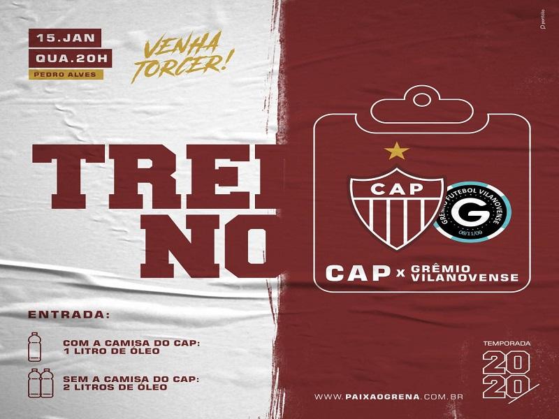 CAP realiza hoje jogo treino contra o Grêmio Vilanovense