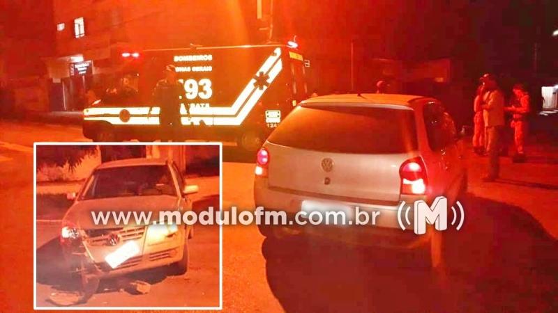 Colisão entre carro e motocicleta deixa duas pessoas feridas