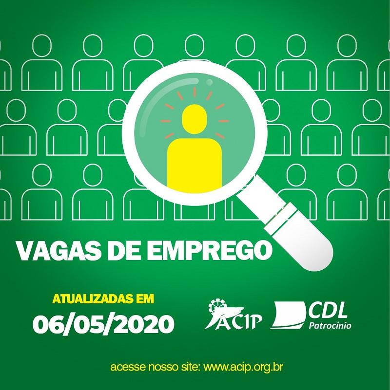ACIP/CDL divulgam vagas de emprego desta quarta-feira (06/05)