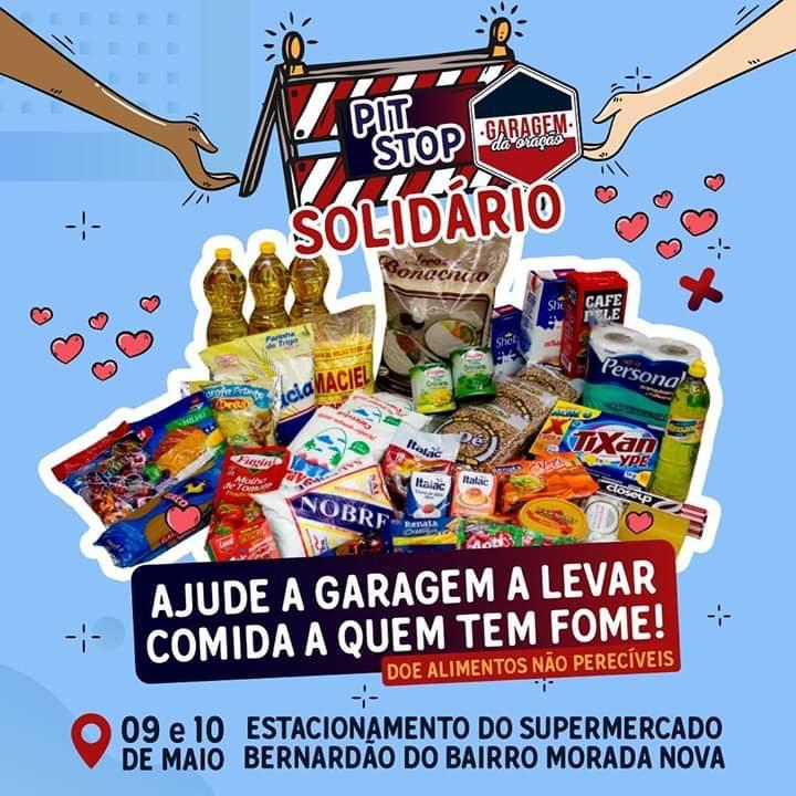 Garagem da Oração promove pit stop solidário para arrecadar alimentos