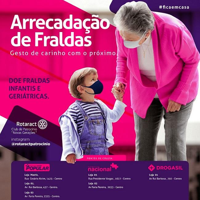 Rotaract Club de Patrocínio promove campanha para arrecadação de fraldas