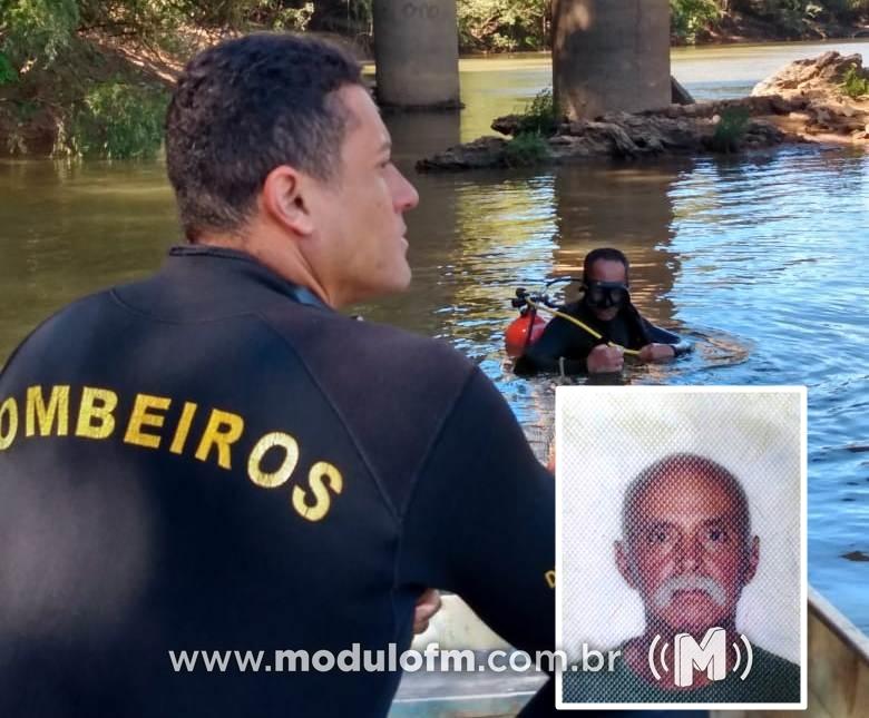 Corpo de idoso que se afogou no Rio Quebra Anzol é encontrado pelos bombeiros