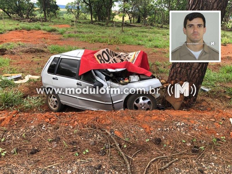 Policial Militar morre em colisão contra árvore na BR-146