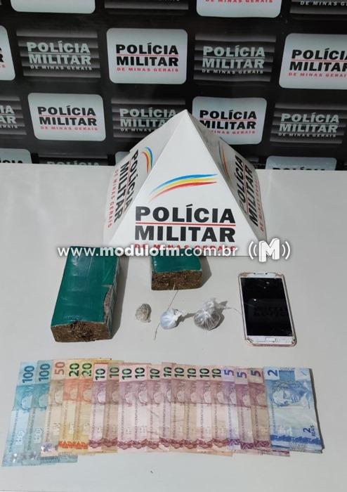 Polícia Militar prende homem e drogas em comercio no Bairro Enéas