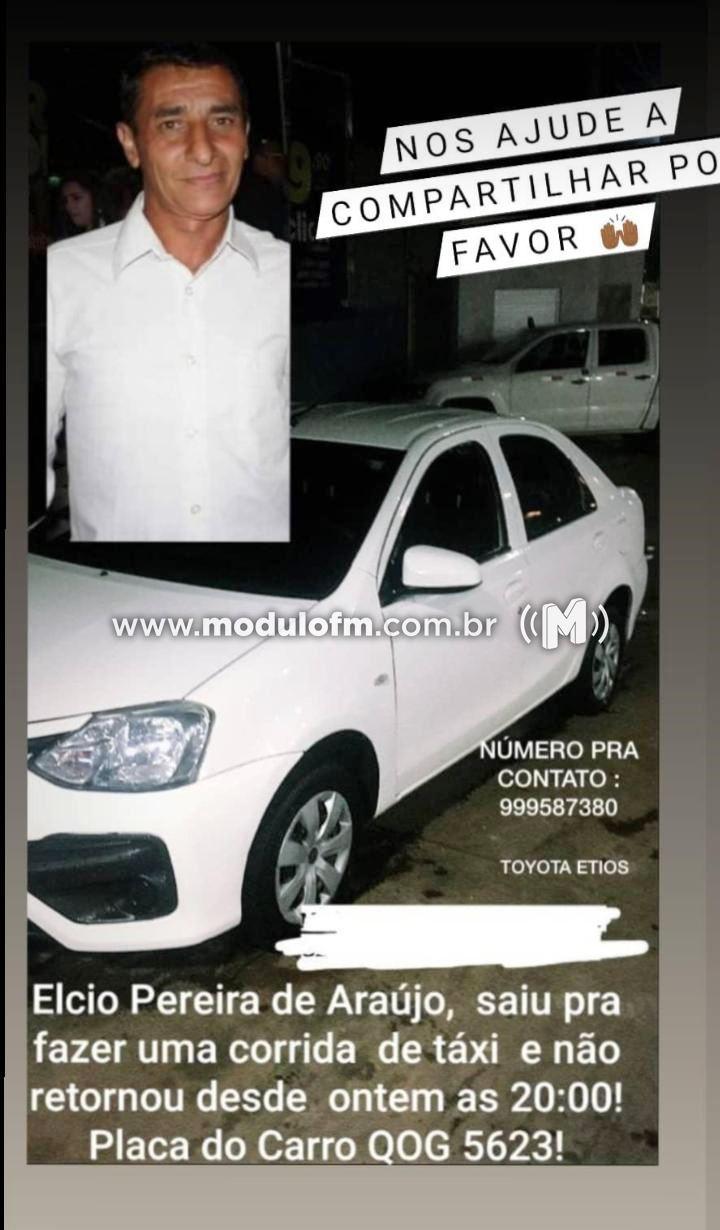 Serra do Salitre - Taxista sai de casa para fazer corrida, não volta e está desaparecido