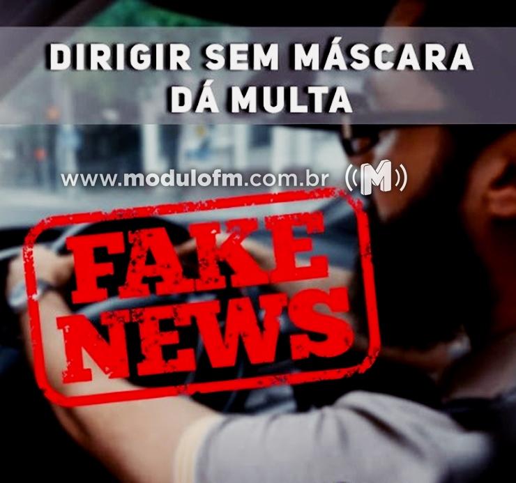 É falsa a notícia de multa para motoristas que estiverem dirigindo sem máscara