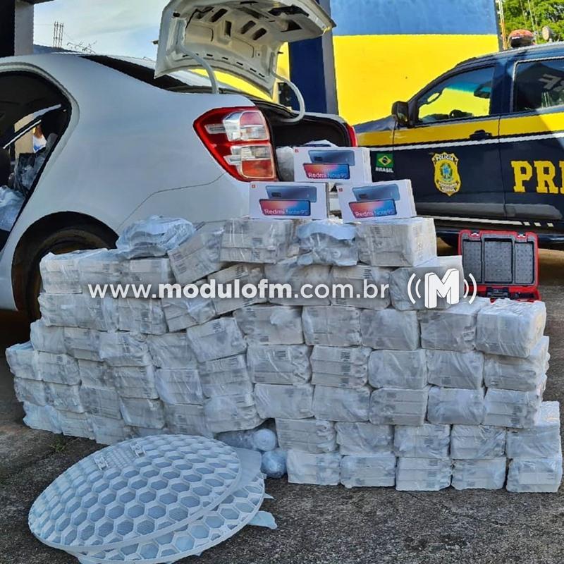 PRF apreende 100 mil reais em mercadorias do Paraguai
