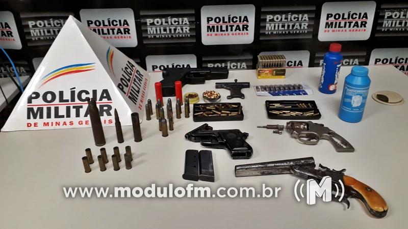 Homem é preso com quase 150 munições e armas no bairro Cruzeiro da Serra