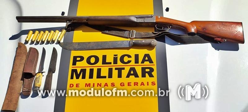 Após denúncia de disparos de arma de fogo, idoso é preso praticando caça ilegal na MGC-462