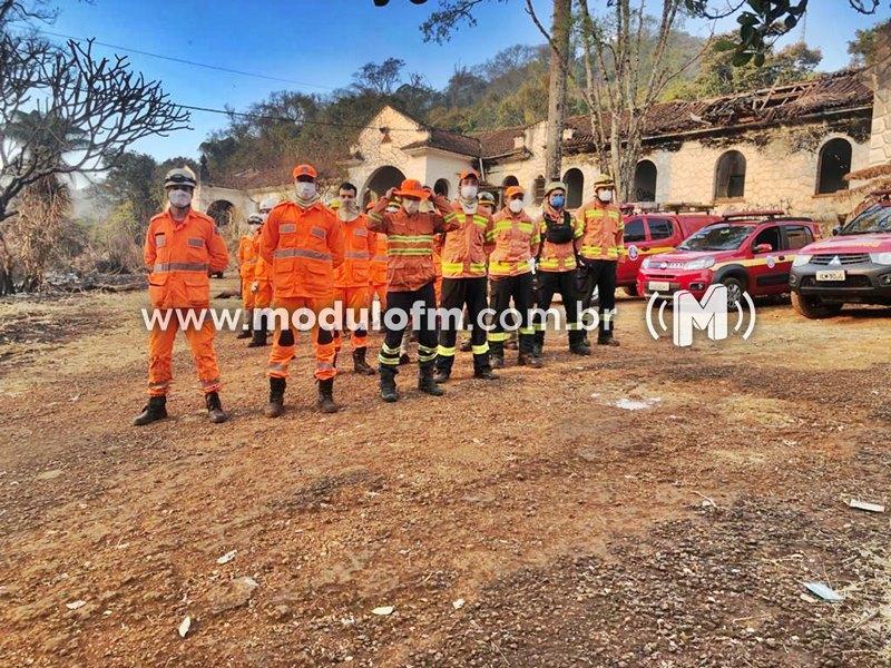 Chega ao fim incêndio no entorno das ruínas do hotel Serra Negra em Patrocínio