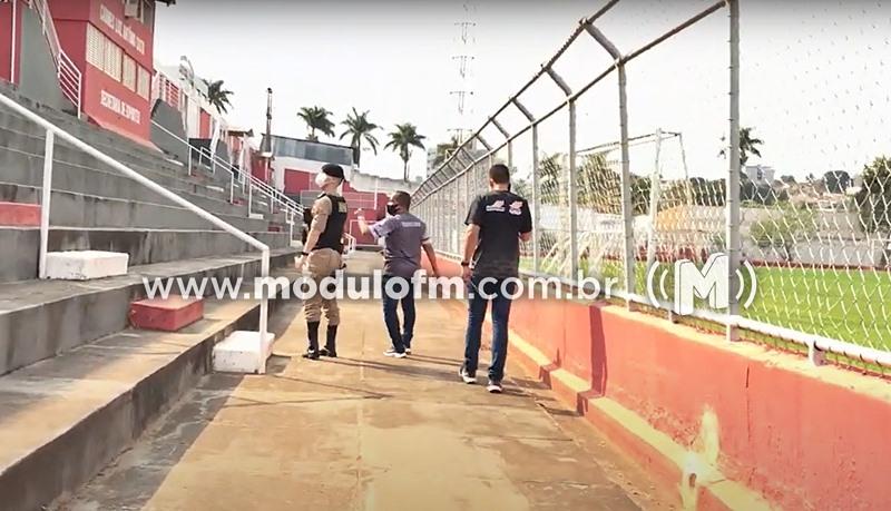 Estádio Júlio Aguiar foi vistoriado pela PM para jogos...