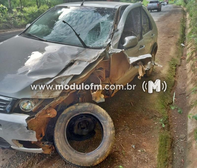 Imagem 3 do post Batida entre carro e caminhão deixa uma pessoa ferida na MG-230