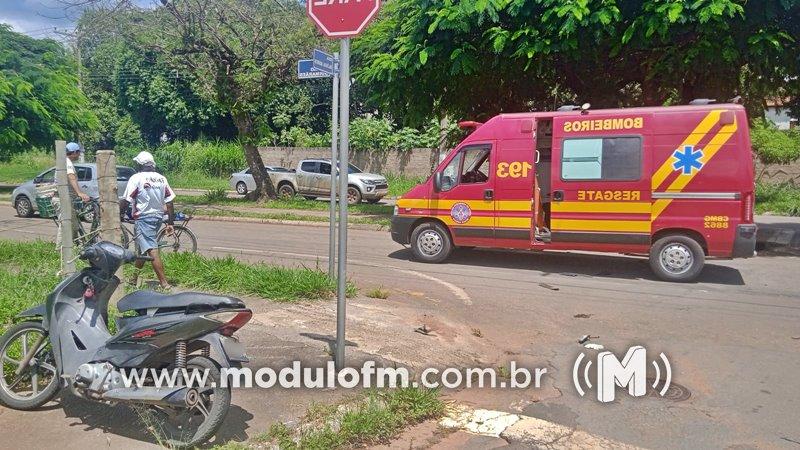 Colisão entre carro e moto deixa mulher ferida em Patrocínio