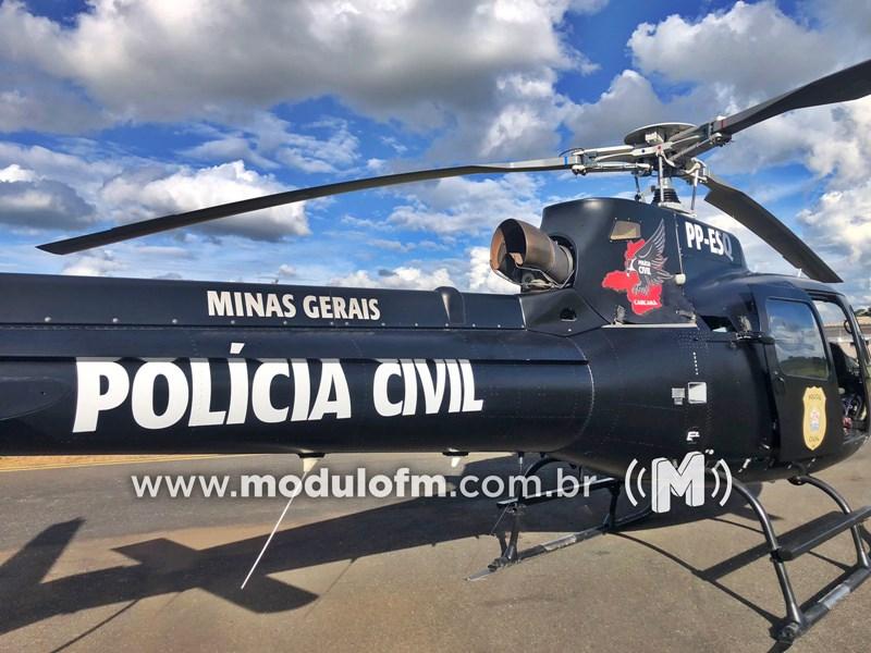 Operação contra o tráfico de drogas  mobiliza helicóptero e vários policiais  na região