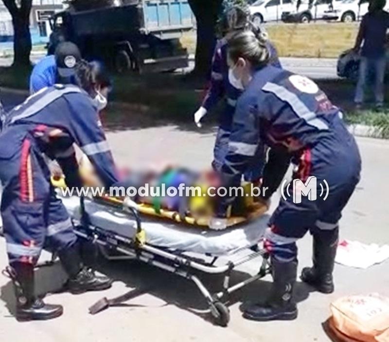 Homem cai de bicicleta e é socorrido com suspeita de traumatismo craniano