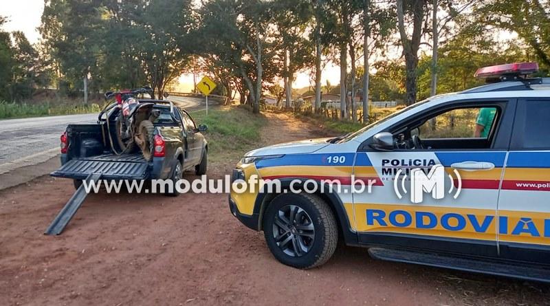 Homem é preso com moto sem placa e numeração de chassi e motor raspado na MG-230