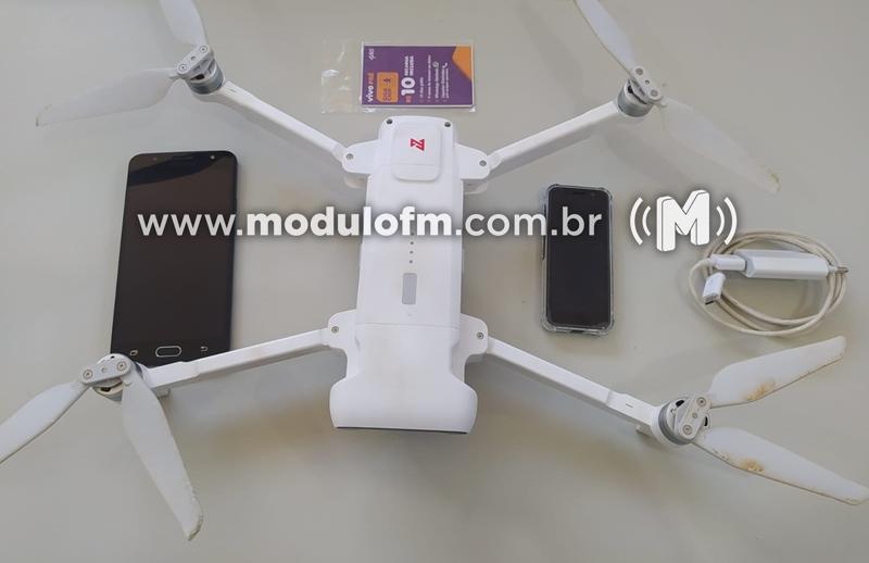 Drone com celulares e chip bate e cai dentro de muralha da Penitenciária de Patrocínio