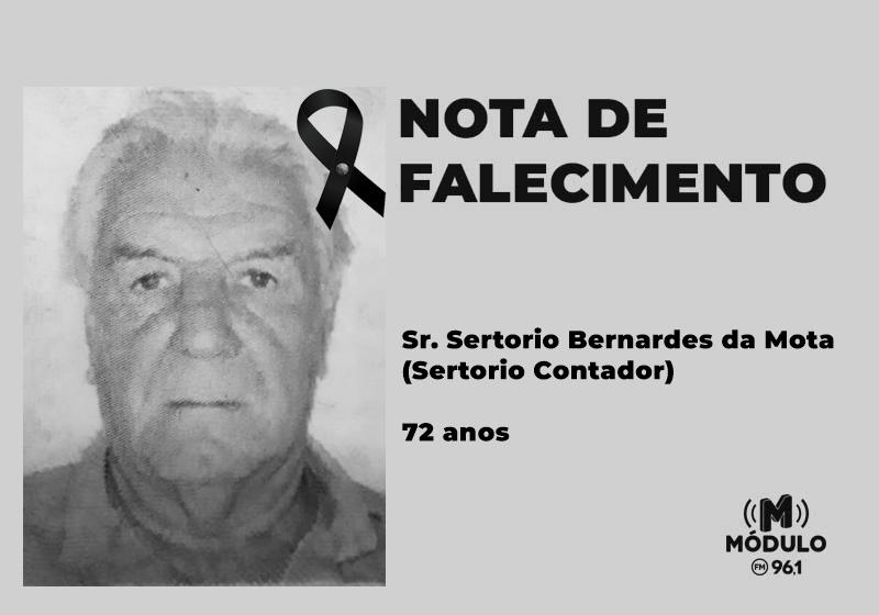 Nota de falecimento Sr. Sertorio Bernardes da Mota (Sertorio...