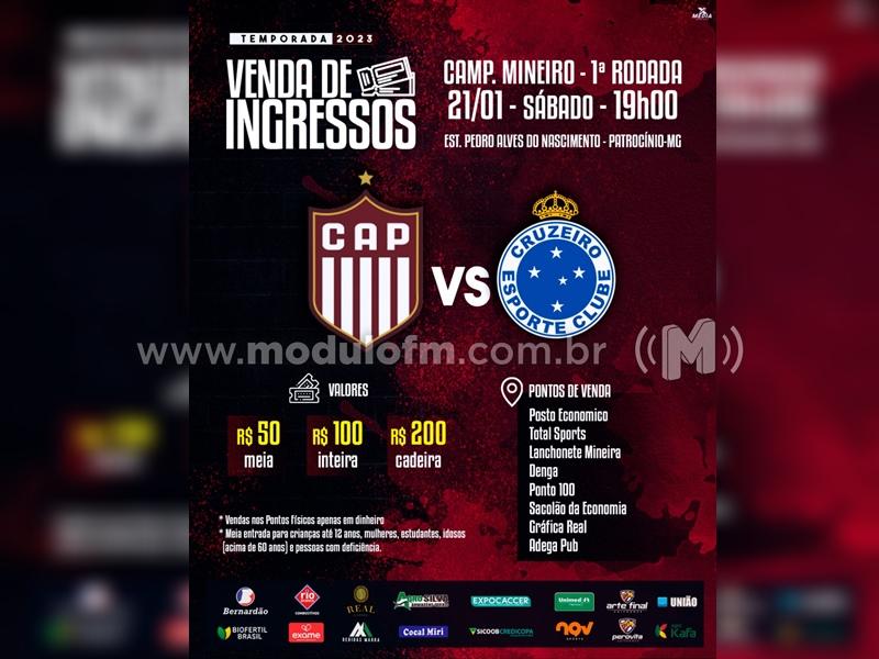 Clube Atlético Patrocinense inicia a venda de ingressos para o jogo contra Cruzeiro.