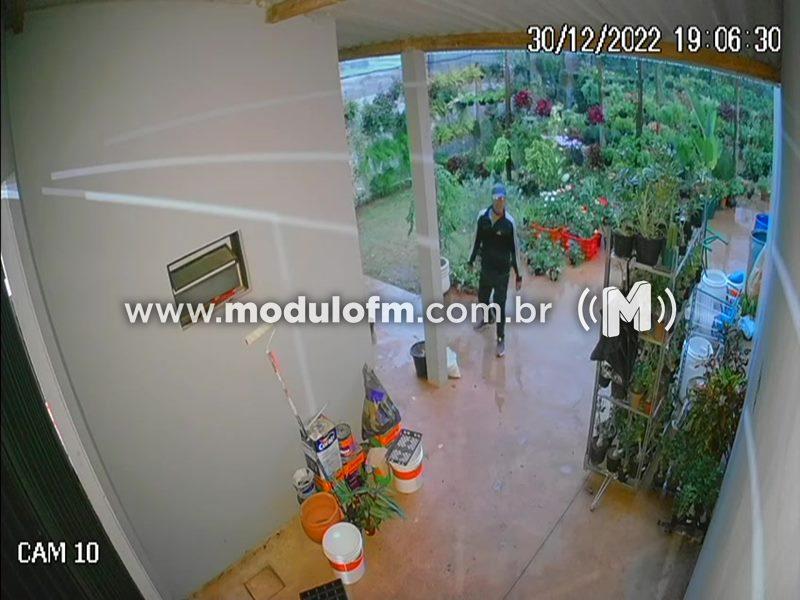 Polícia procura suspeito de furtar comércio de plantas em Patrocínio