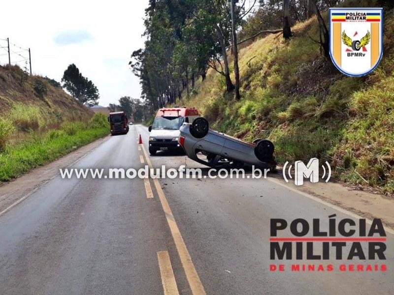 Capotamento de carro conduzido por motorista embriagado deixa vítima em estado grave na MG-230 em Patrocínio