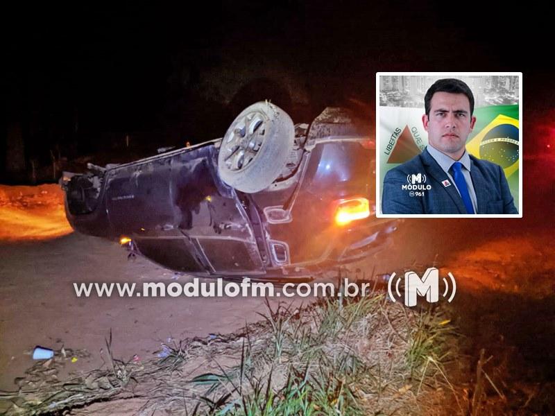 Deputado estadual Cristiano Caporezzo escapa ileso de grave acidente em Santa Juliana