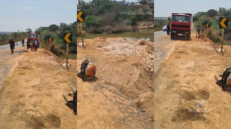 Empresa realiza intervenções em trecho às margens de represa na BR-365