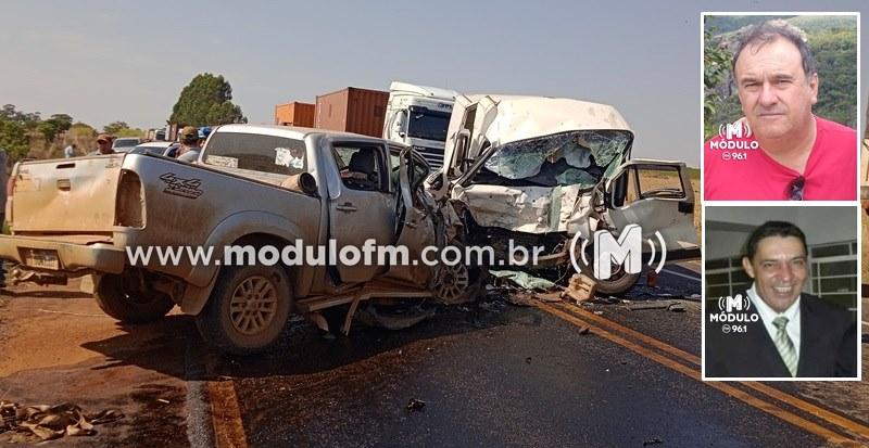 Vítimas que morreram em acidente entre caminhonete e van na MG-187 são identificadas