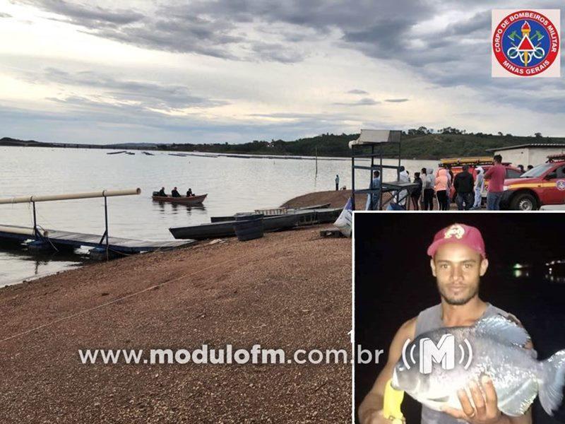 Bombeiros entram no quarto dia de buscas por pescador que se afogou na represa de Nova Ponte em Patrocínio