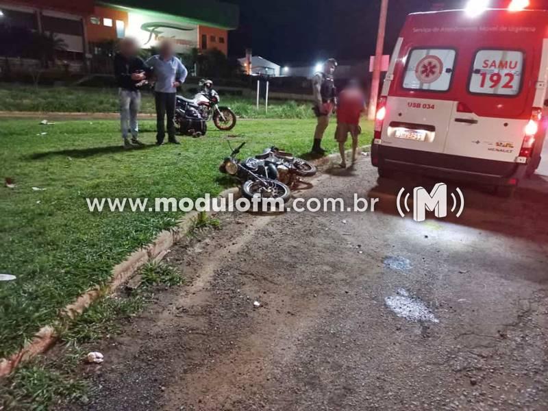 Entregador fica ferido após acidente na rotatória do trevo da MG-230 em Patrocínio