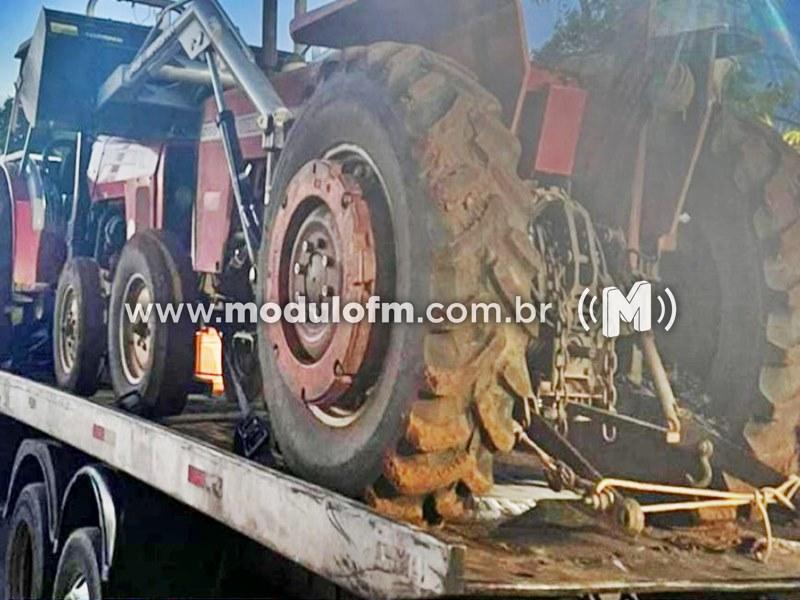 Tratores furtados em fazenda de Patrocínio são interceptados na BR-354; dois homens foram presos