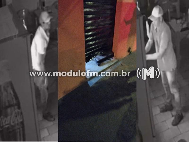 Imagens de câmeras de segurança e denúncia anônima ajudam a prender suspeito de arrombar e furtar lanchonete em Patrocínio