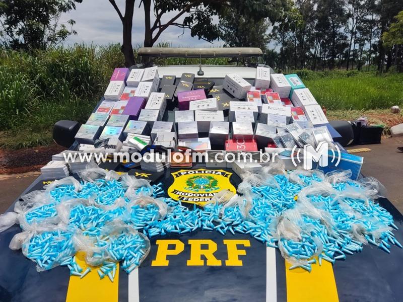PRF apreende grande quantidade de drogas e produtos contrabandeados na BR 365