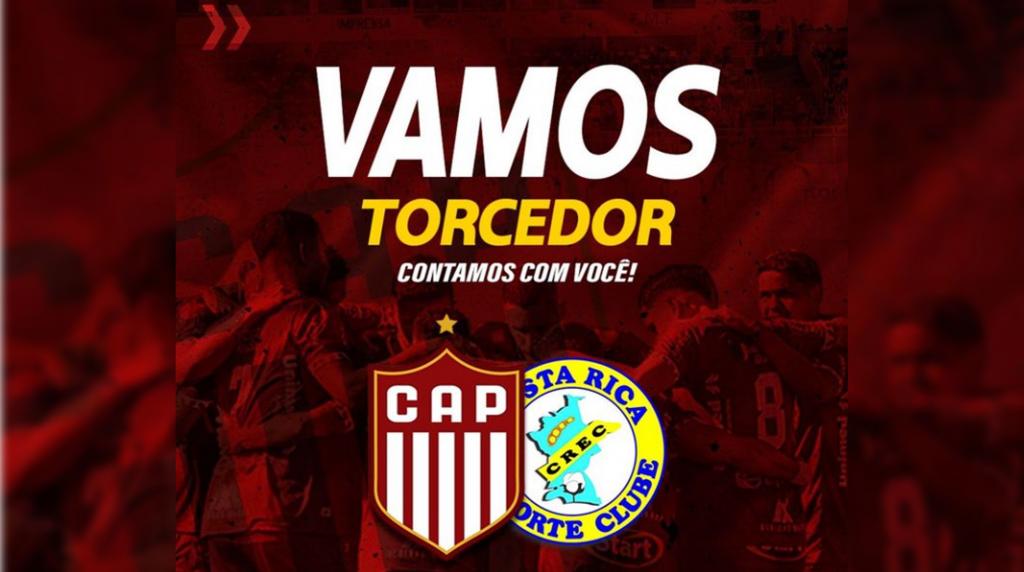 Serie D: Esperando o apoio do torcedor, diretoria do CAP anuncia ingressos com preço único para o jogo de sábado