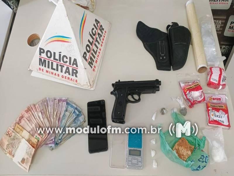 Homem é preso com drogas e simulacro de arma no bairro Santa Terezinha