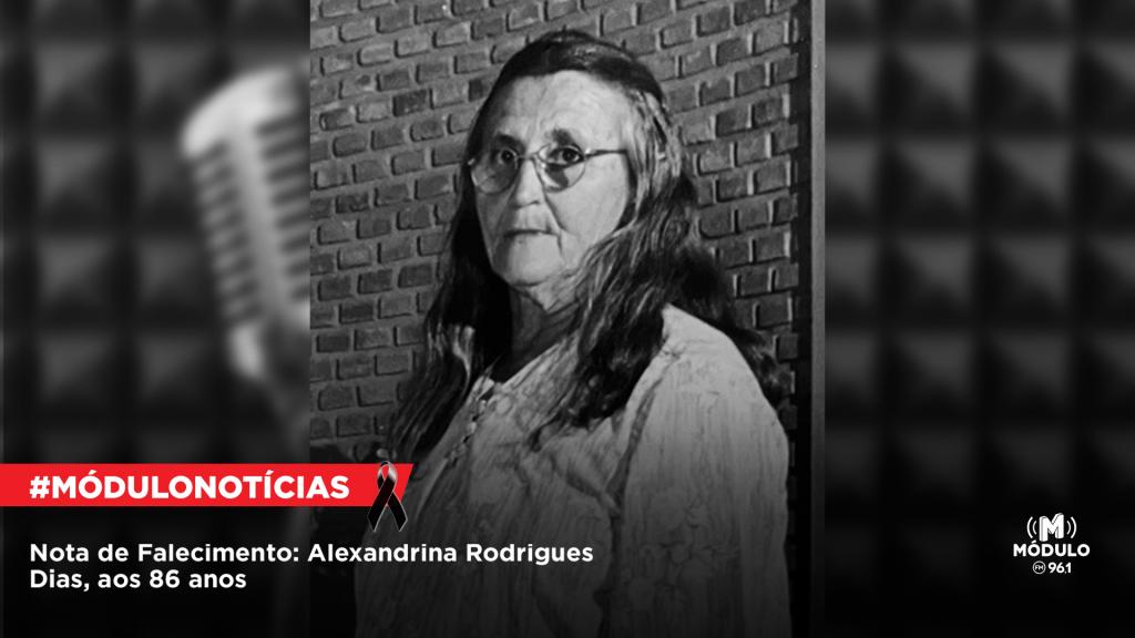 Nota de Falecimento: Alexandrina Rodrigues Dias, aos 86 anos