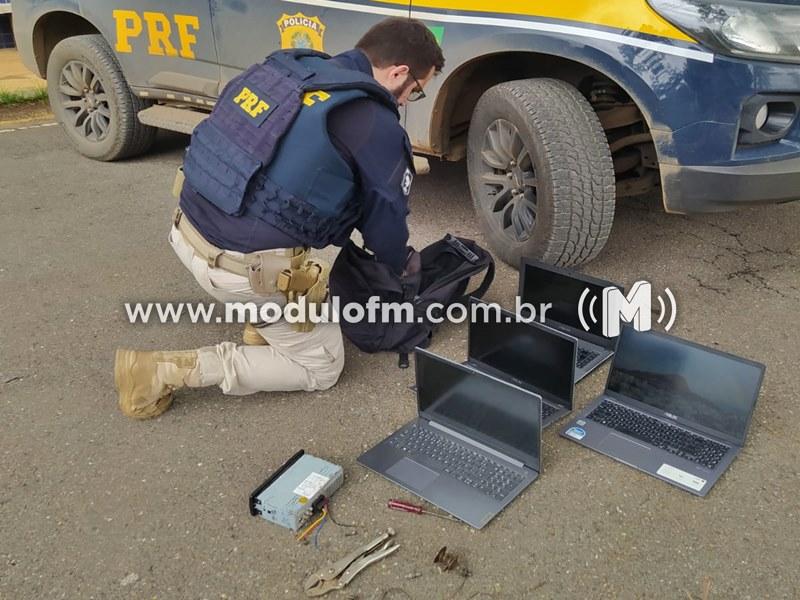 Notebooks furtados em Patrocínio são encontrados em ônibus na BR-365