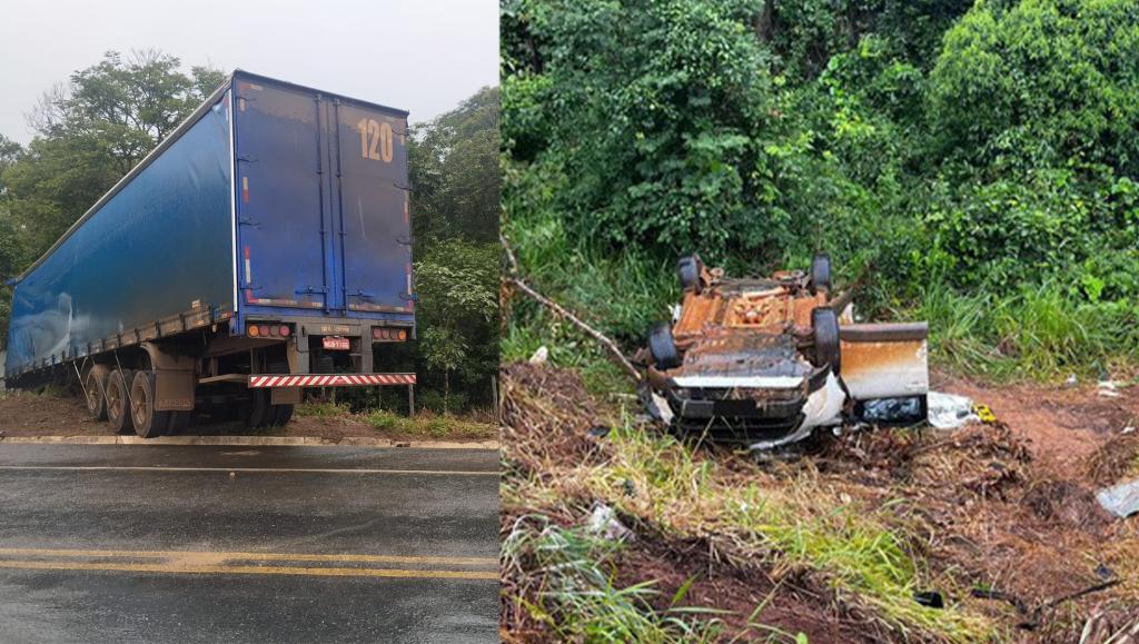 Carreta desgovernada atinge carro, mata jovem mulher e deixa...