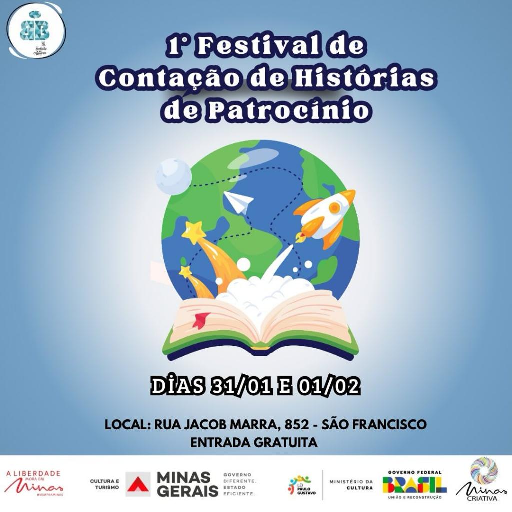 Patrocínio sedia o 1º Festival de Contação de Histórias com programação gratuita