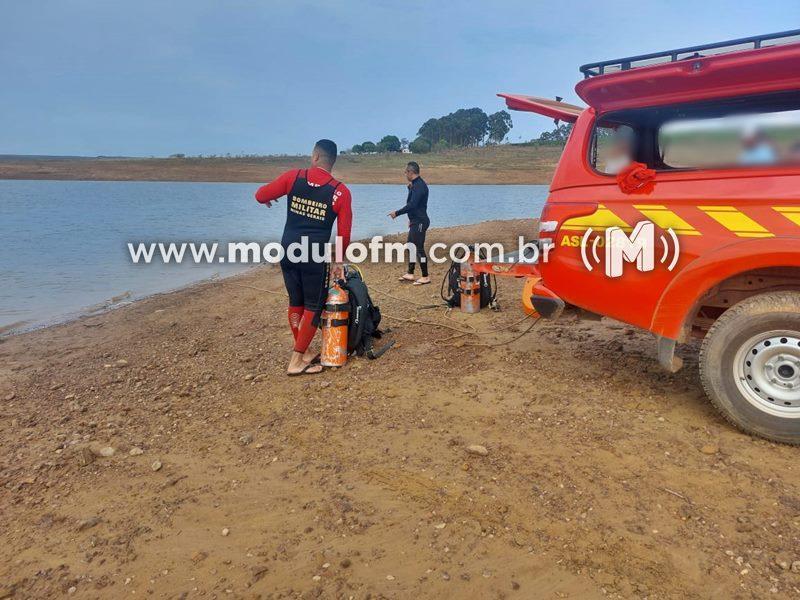 Bombeiros entram no sétimo dia de buscas por pescador desaparecido na represa de Nova Ponte em Patrocínio