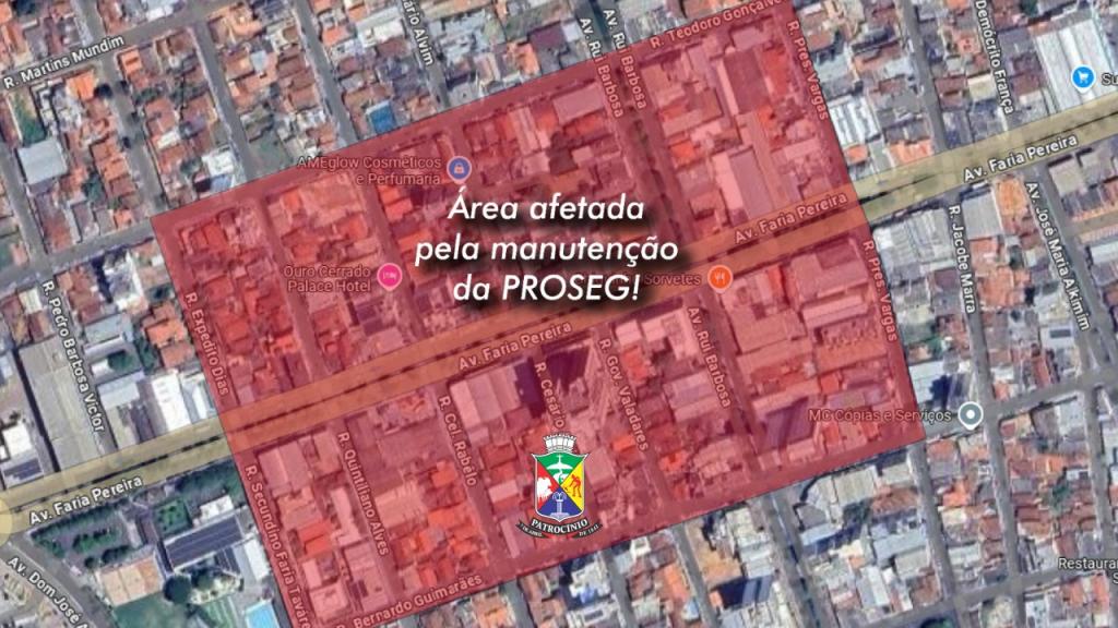 Manutenção interrompe fornecimento de energia no centro de Patrocínio nesta sexta-feira
