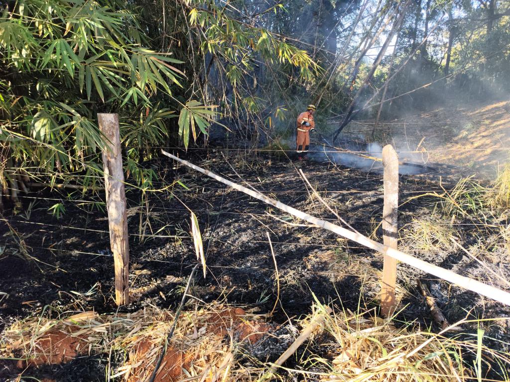 Imagem 3 do post Incêndio em moita de bambu provoca capotamento na MG-230 próximo à comunidade de Tejuco