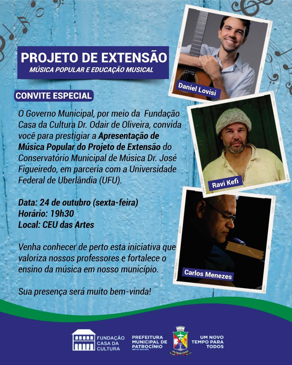 Imagem 1 do post Professores de música de Patrocínio participam de projeto de extensão em parceria com a UFU