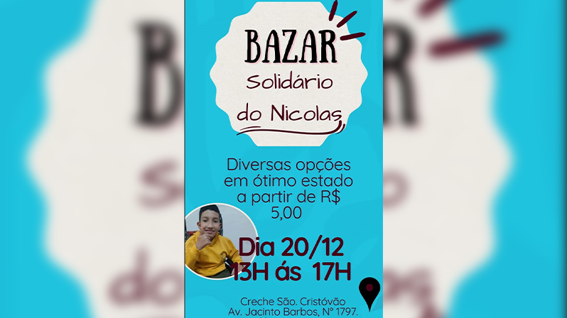 Bazar solidário busca apoio para cirurgia de criança de...