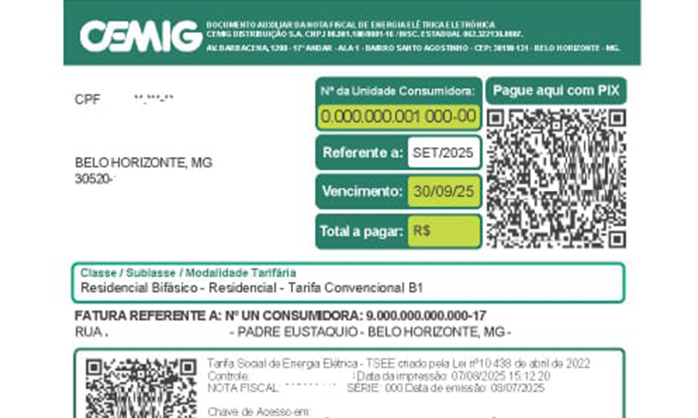 Cemig adota novo modelo de conta de luz e...