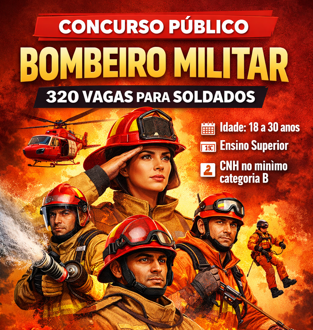 Corpo de Bombeiros de Minas Gerais abre concurso com 320 vagas para...